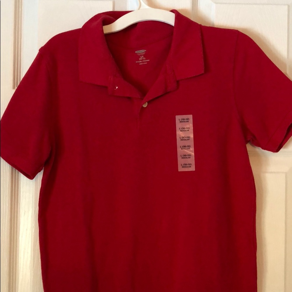 New red boys polo shirt old navy
